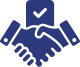 Handshake icon with checkmark