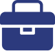 Blue silhouette of a briefcase